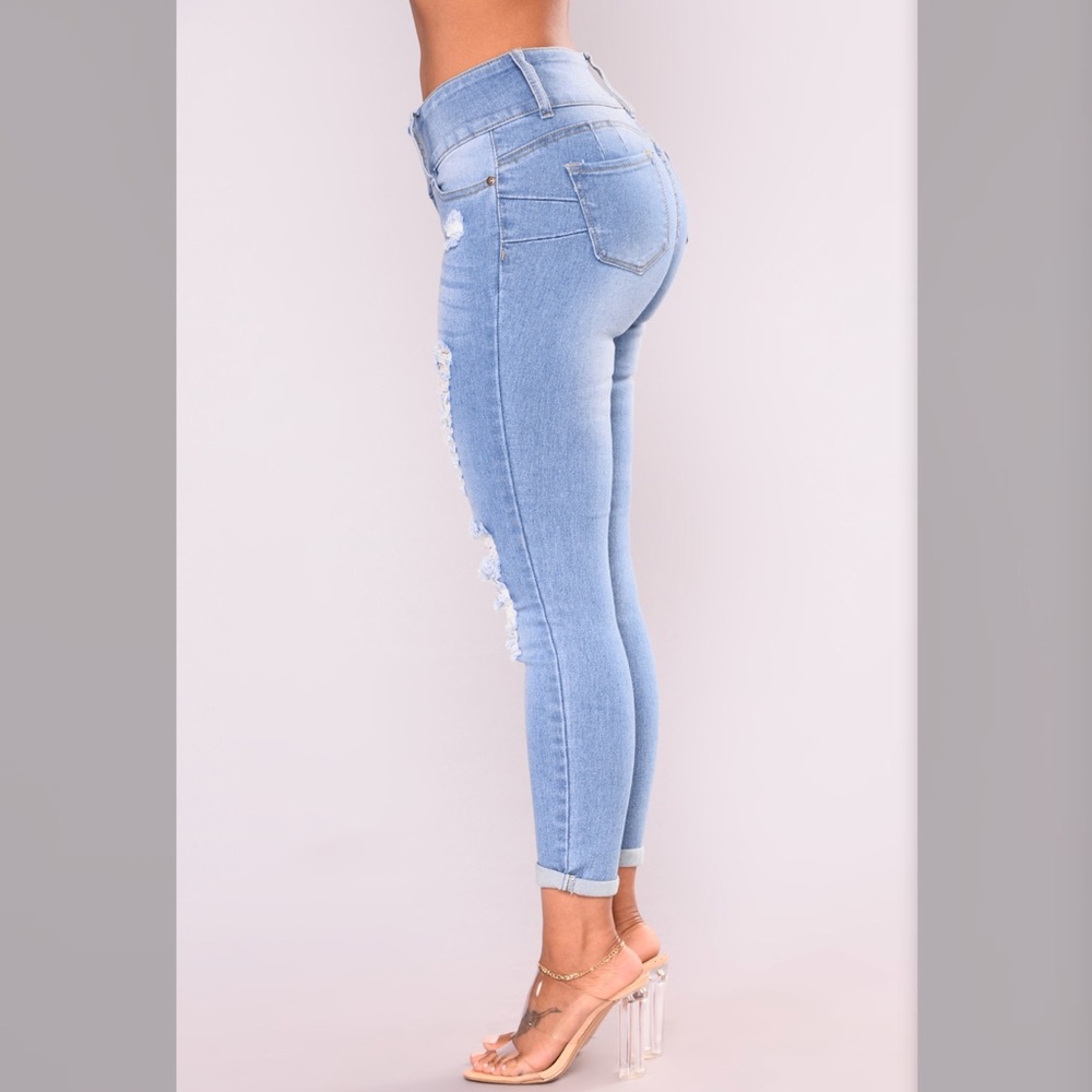 B.O.B Light Blue Rip Jeans - Picture 4 of 8